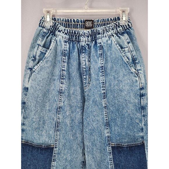 BDG Urban Outfitters Jeans Womens Medium Blue Jogger Patchwork Knee Elastic - Picture 5 of 16